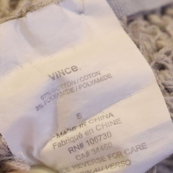 Vince Open Knit Taupe Sweater Sz S - Picture 6 of 6